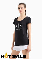 T-Shirt Women Black Armani Exchange Camiseta